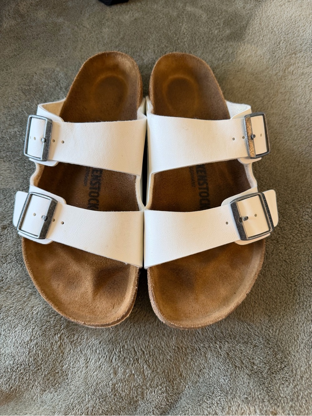 Birkenstock Arizona White Double-Strap Sandals